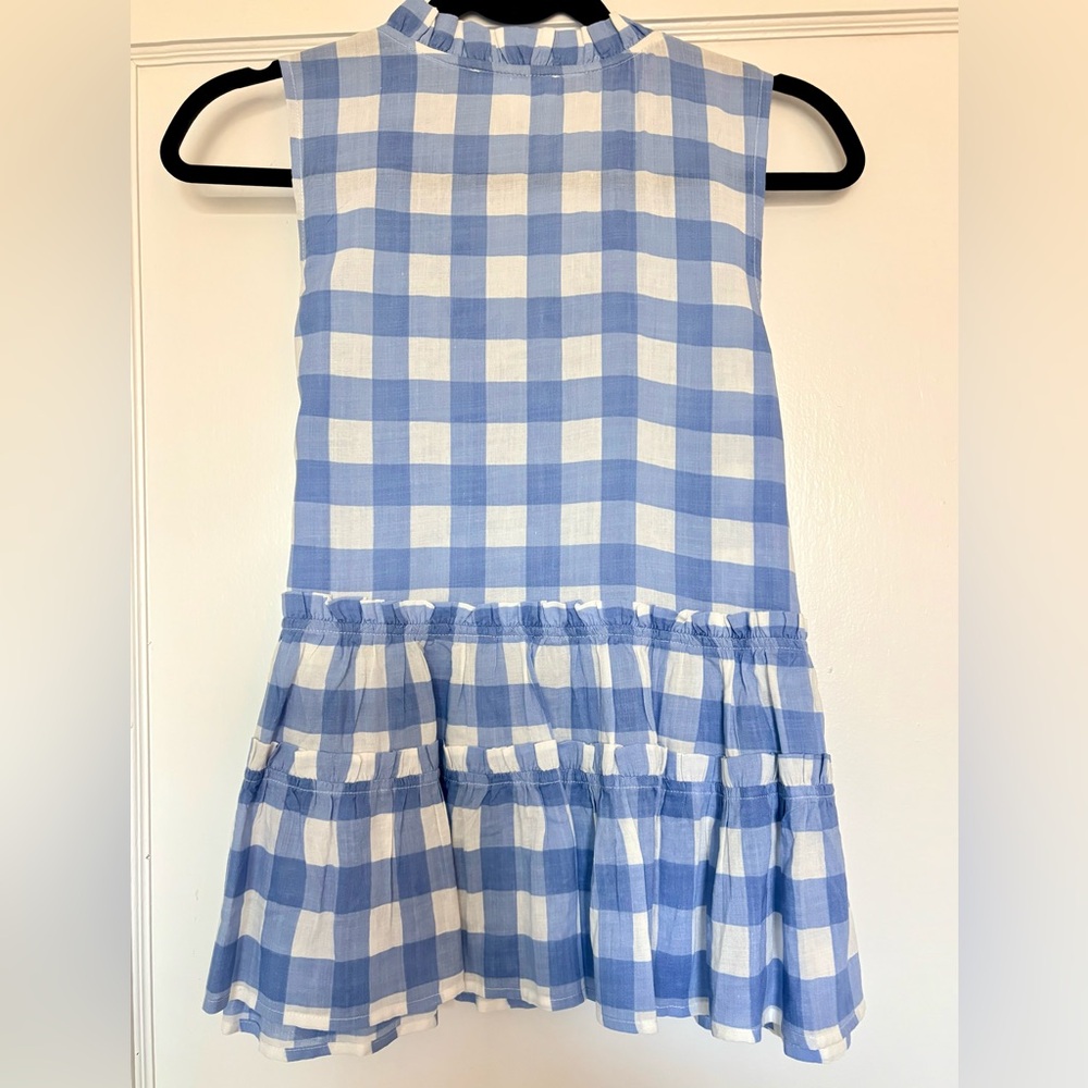 THML Light Blue Checkered Ruffle Top - Picture 4 of 6